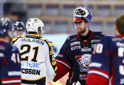 Linköpings målvakt Marcus Högberg och Skellefteås