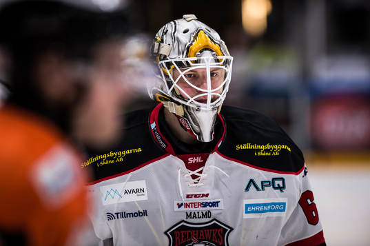Malmö Redhawks målvakt Oscar Alsenfelt