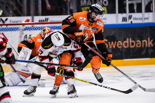 Malmö Redhawks Konstantin Komarek  och Karlskronas David