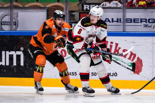 Karlskronas Robin Gartner och Malmö Redhawks Lars Bryggman