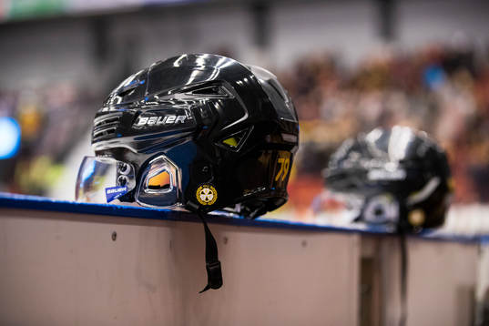 En hjälm tillhörande Brynäs Daniel Mannberg (ej i bild)