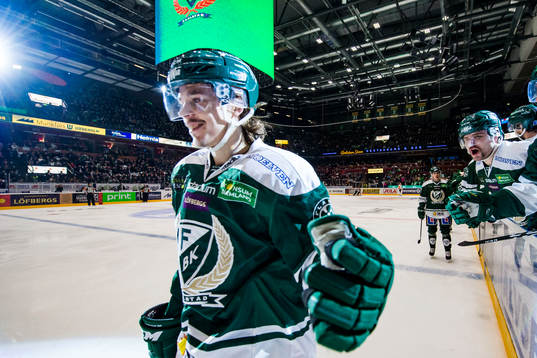 Färjestads Joakim Nygård och Mikael Wikstrand jublar
