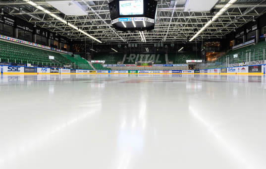Vy från isen i Lindab Arena
