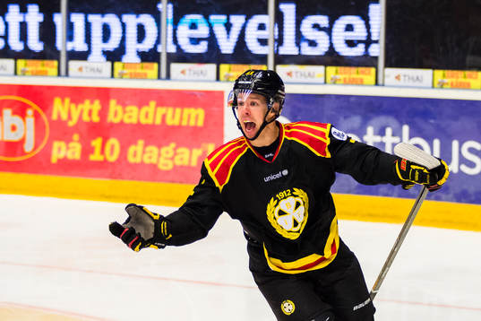 Brynäs Kevin Clark jublar