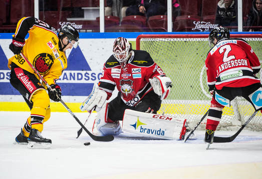 Luleås Bill Sweatt mot Malmö Redhawks målvakt Oscar