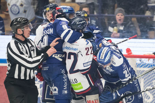 fight mellan Leksands Lukas Ericsson Vilmos Gallo och