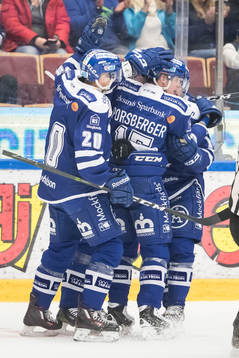 Leksands Sebastian Björnstad  Johan Porsberger jublar