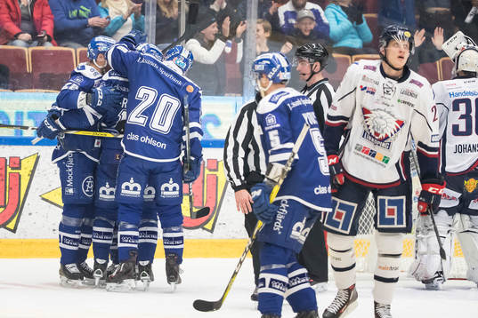 Leksands Sebastian Björnstad  Johan Porsberger jublar