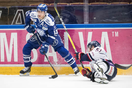 Leksands Jon Knuts och Linköpings Kristian Näkyvä  i