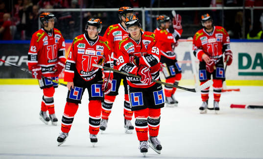 Örebros Michael Haga och Joel Mustonen deppar