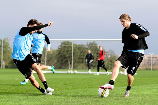 Malmö FFs Pawel Cibicki och Andreas Vindheim