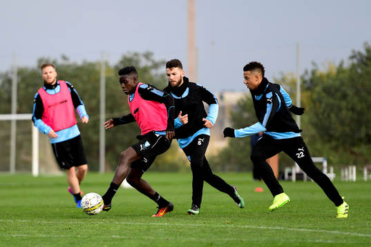 Malmö FFs Pa Konate och Erdal Rakip och Tobias Sana