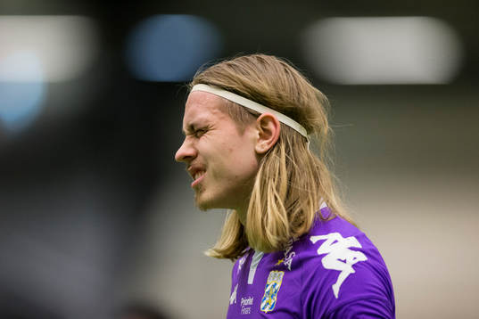 IFK Göteborgs Elias Mar Omarsson grimaserar