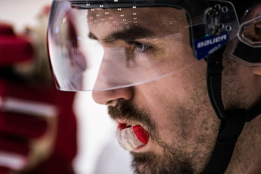Örebros Martin Johansson innan ishockeymatchen i SHL