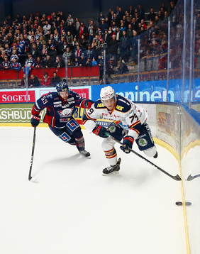 Linköpings Eddie Larsson och Djurgårdens Patrik Lundh