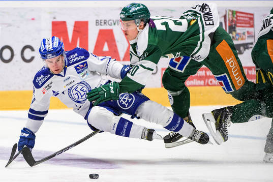 Leksands Oskar Lang och Färjestads Joel Eriksson Ek