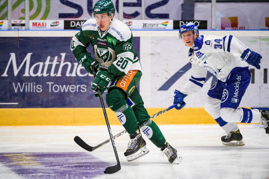 Färjestads Joel Eriksson Ek och Leksands Olle Alsing