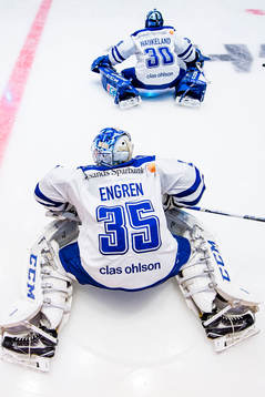 Leksands målvakt Henrik Haukeland och målvakt Atte Engren