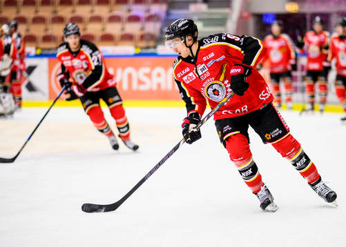 Luleås Johan Forsberg på uppvärmningen