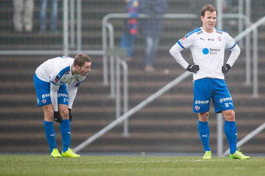 Helsingborgs  Frederik Helstrup och Anton Wede  deppar