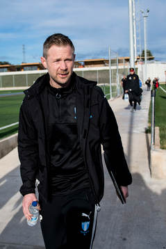 Malmö FFs tränare Magnus Pehrsson anländer