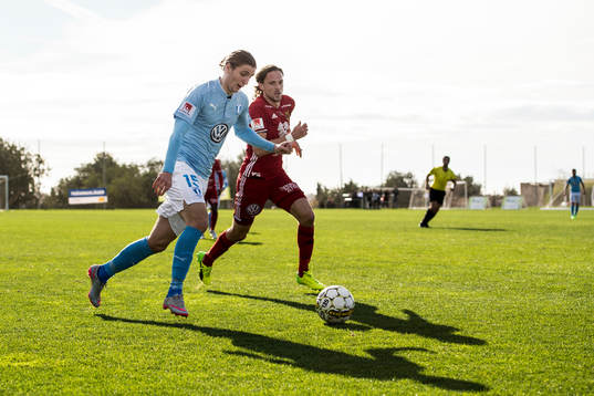 Malmö FFs Pawel Cibicki och Östersunds Tom Pettersson