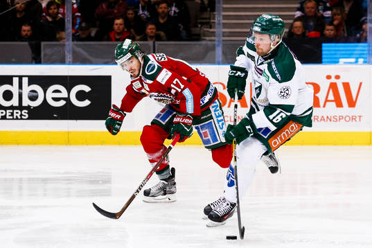 Färjestads Alexander Johansson och Frölundas Sebastian
