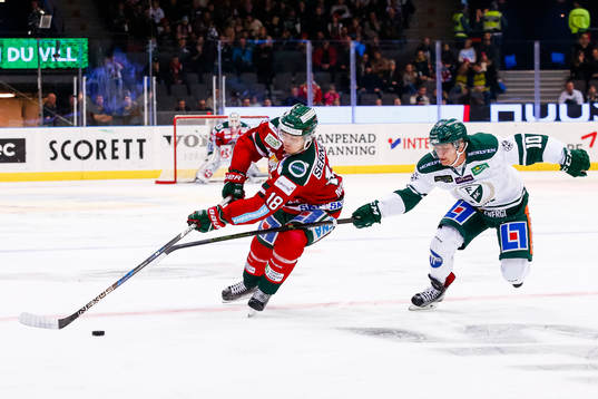 Frölundas Mattias Nörstebö och Färjestads Marcus Nilsson