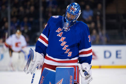 Rangers målvakt Henrik Lundqvist deppar