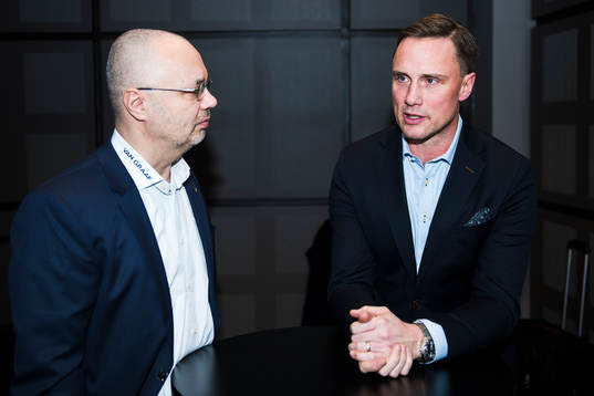 Sparta Prags Petr Vrana och Frölundas tränare Roger