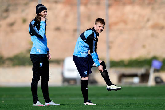 Malmö FFs Pawel Cibicki och Anders Christiansen