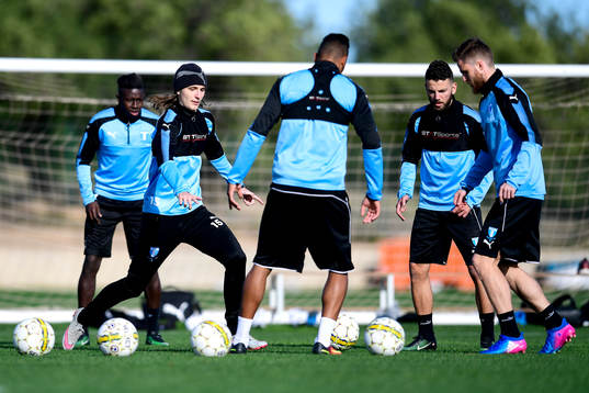 Malmö FFs Pawel Cibicki och Pa Konate, Erdal Rakip och