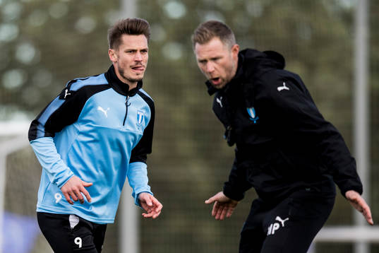 Markus Rosenberg och tränare Magnus Pehrsson