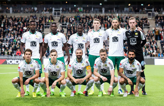 Hammarbys startelva innan träningsmatchen i fotboll mellan
