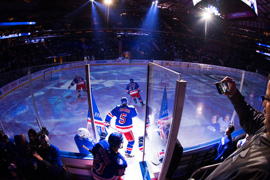 Rangers målvakt Henrik Lundqvist, Ryan McDonagh, Dan
