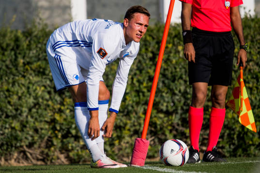 FC Köpenhamns Ludwig Augustinsson förbereder sig för att