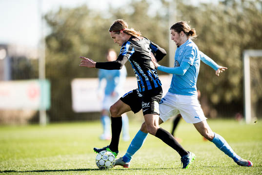 Malmö FFs Pawel Cibicki och Sirius Kim Skoglund