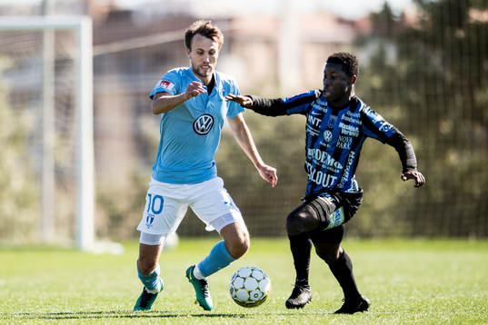 Malmö FFs Magnus Wolff Eikrem och Sirius Kingsley Sarfo