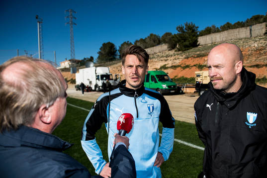 Malmö FFs Markus Rosenberg och assisterande tränare Olof