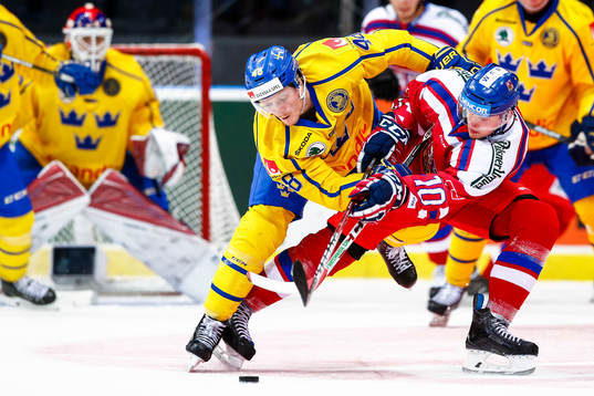 Sveriges Carl Klingberg och Tjeckiens David Kämpf