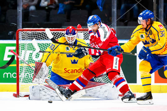 Sveriges målvakt Viktor Fasth och Magnus Nygren