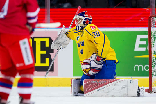Sveriges målvakt Viktor Fasth deppar