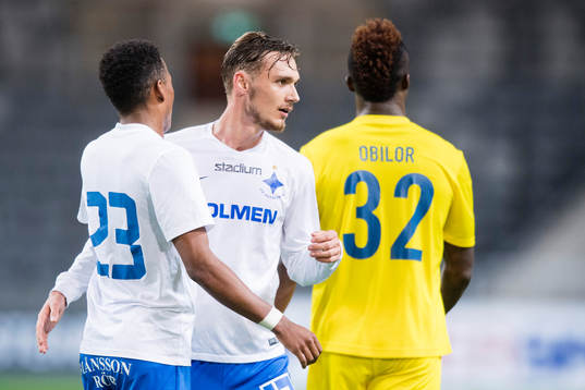 Norrköpings Niclas Eliasson och Linus Wahlqvist jublar