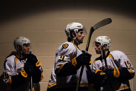 Predators Pontus Åberg, Filip Forsberg och Calle Järnkrok
