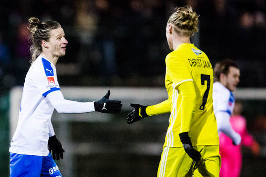 Helsingborgs Jesper Lange och Lyngbys Jesper Christjansen