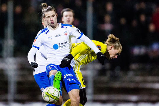 Helsingborgs Jesper Lange och Lyngbys Jesper Christjansen i