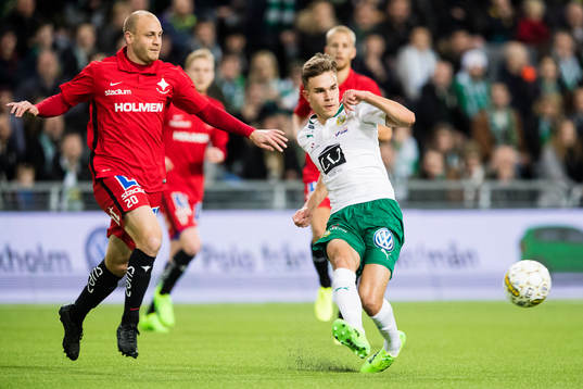 Norrköpings Daniel Sjölund och Hammarbys Dusan Jajic