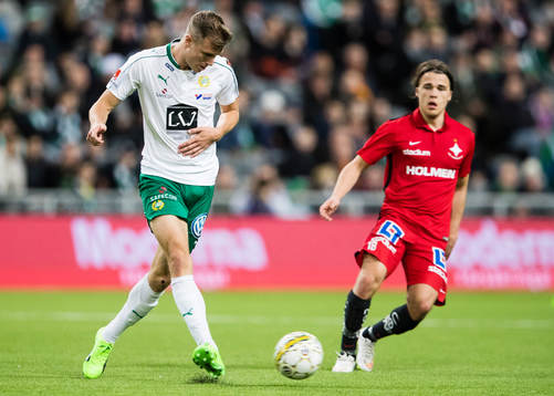 Hammarbys Richard Magyar och Norrköpings Simon Skrabb