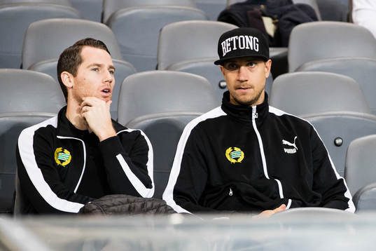 Hammarbys Johan Persson och målvakt Tim Markström på