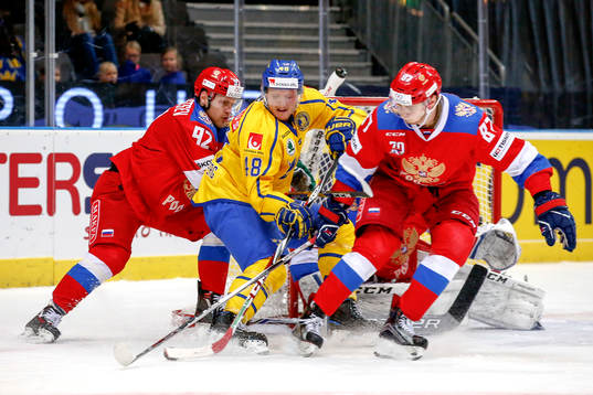 Sveriges Carl Klingberg och Rysslands Zakhar Arzamastsev